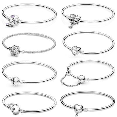 China 2021 NEW TRENDY 100% 925 Sterling Silver Moments Infinity Heart Clasp Limited Bangle Bracelet Fit Original Women Fashion Jewelry Gift for sale