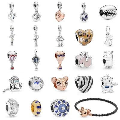 China METALS 2021 New 100% 925 Sterling Silver Lion Princess Charm Hot Summer Air Balloon Bead Pendant Fit Original DIY Bracelet Jewelry Gift for sale