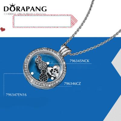 China NEW 100% CLASSIC 925 Sterling Silver Pendant Magnetic DIY Chain Memory Floating Necklace Jewelry Hallowmas Charms Lovely Set Gift for sale