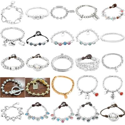 China 2021 New Cute CLASSIC 925 Silver Plated Trendy Color No Buckle Fashion Charm Bead Bracelet Free Wholesale Shipping for sale