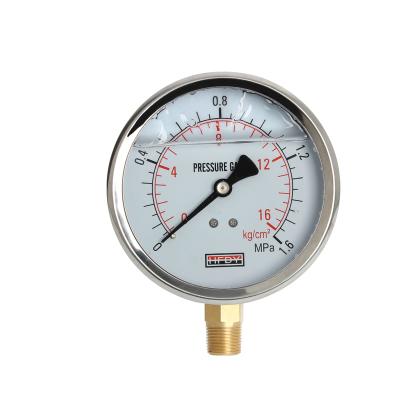 China Stainless Steel Case 1.6% Liquid Filled Pressure Gauge 2500bar Gauge for sale