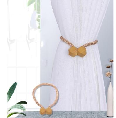 China Practical office and home of minimalist magnetic decorative buckle curtain rope weave curtain for sale