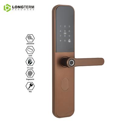 China LONG TERM Smart Secure Home Code Anti-peep Fingerprint Lock D30 Digital Lock Hotel Door Lock With TT Lock App for sale