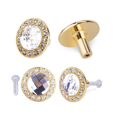 China Gold modern zinc alloy crystal chrome hot sale good quality cabinet door knob bed cabinet door knobs crystal furniture knobs for sale