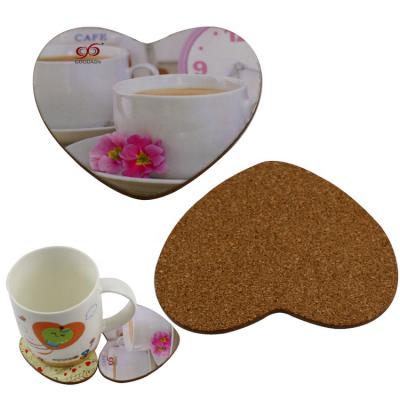 China Sustainable GOODA Factory to Cork Custom MDF Heart Shape Coaster for Mother's Day Gift for sale