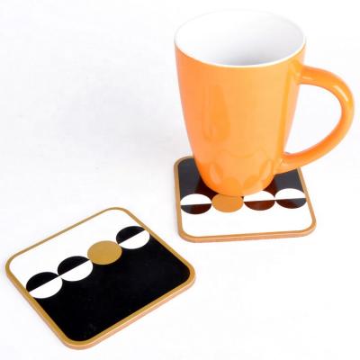 China Viable Table Decoration Accessories Square Shape MDF Coaster Cup Mat With Cork Backing GOODA Factory To Custom for sale