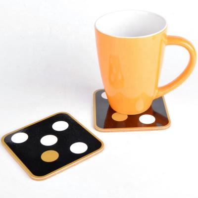 China Sustainable Custom Logo And Heat Insulation Cup MDF Coaster Mat for sale