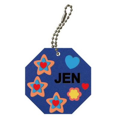 China Cute And DIY By Yourself To Teacher Hot Gifts To Teacher / Friends DIY Present Empty Hexagon Key Chain With EVA Material for sale