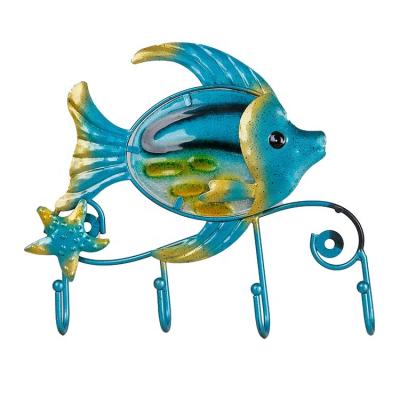 China Europe Metal Fish Wall Art Decor Ocean Theme Wall Sculpture Fish Wall Hanging Art Decorations for Pool, Patio, Bedroom, Living Room for sale