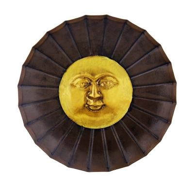 China Europe Sun Metal Wall Art Hanging 13.5 inch Rust Proof Sunface Wall Sculpture for Indoor Outdoor Garden, Home, Patio, Bedroom Decor for sale