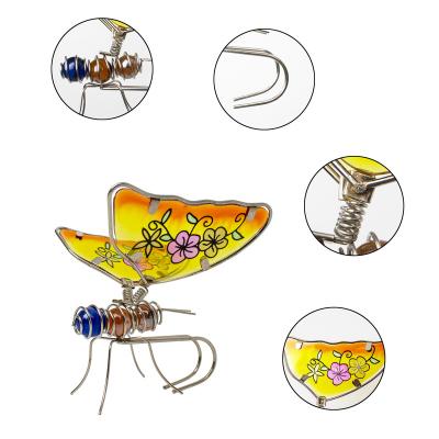 China Morden 3 Packs Flowerpot Indoor Outdoor Pendant Garden Butterfly with Metal Butterfly Clip for Yard Garden Decor for sale