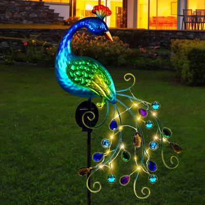 China Morden Outdoor Solar Garden Lights, Metal Peacock Solar Garden Lights Stakes - Waterproof Landscape Path Lights for sale