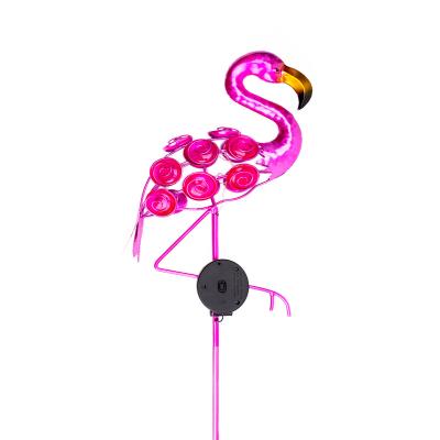 China Morden Metal Solar Flamingo Garden Decor Path Light Stakes Waterproof Landscape Light for Outdoor Yard Walk for sale