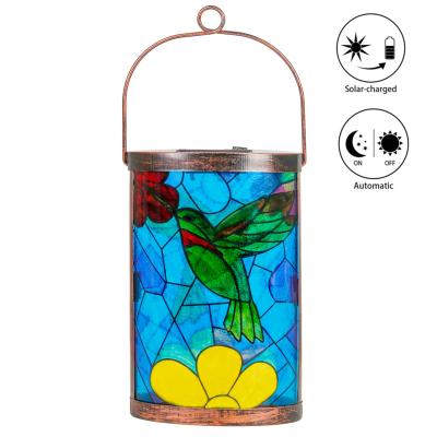 China Morden Solar Lantern Outdoor Waterproof Decorative Solar Lights Glass Hanging Table Lamp for Garden Yard Table Patio for sale