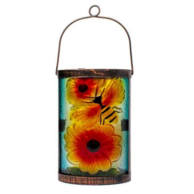 China Vintage Solar Lantern Lights Retro Outdoor Hanging Bee Metal Lanterns For Outdoor Table Patio for sale