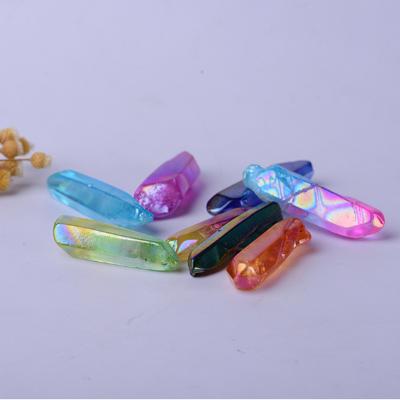 China China Wholesale Plating Crystal Column Crafts Multicolor Irregular Natural Light White Rough Stone Ornament for sale