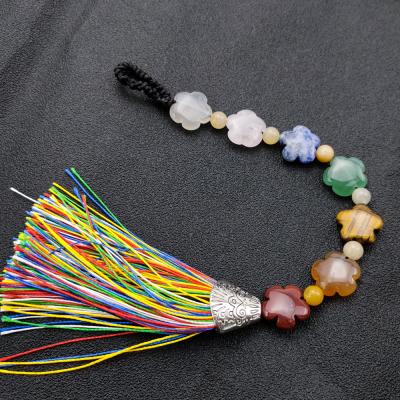 China China Natural Flower Rainbow Color Handmade Crystal Agate Gem Car Pendant 7 Chakra - woven pendant for sale