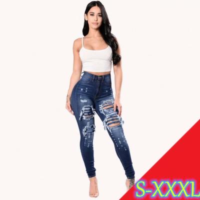 China (RTS) 207sj28 hot sale QUICK DRY ripped pants personality women stretch jeans high waist pants for sale