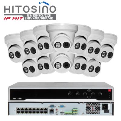 China Face Recognition Hitosino OEM HK 16 8ch 32ch Turret PoE Outdoor Home 4K 8MP Video Surveillance Set CCTV Camera NVR Kit System for sale