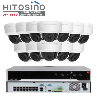 China Face Recognition Hitosino OEM Vision 8ch 16ch Dome IK10 4K 8MP Dome IK10 4K 8MP Indoor Home PoE NVR CCTV Camera System for sale