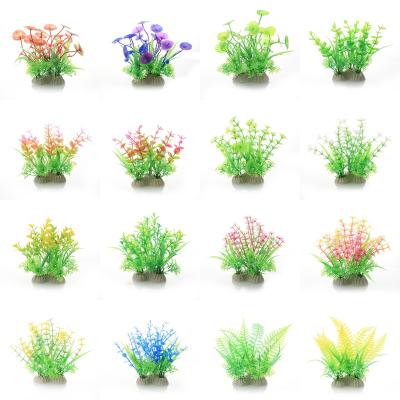 China Viable Aquariums Accessories Plants Decorations Water Colorful Grass Artificial Plastic Decorations And Ornaments Plastic Aquarium for sale