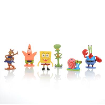 China Viable Aquarium Accessories Resin Spongebob Dolls Decor Artificial Spongebob Aquarium Cartoon Opens Home Decoration for sale