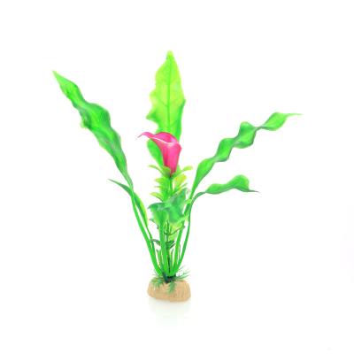 China Lifelike Realistic Design Water Grass Aquarium Ornaments Beautiful Artificial Plastic Flower Plants Landscape Decor Fish Tank for sale