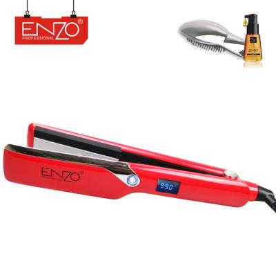 China ENZO Professional Salon 3 in 1 Fast Electric Tourmaline Care Magic Hair Straightener Comb Brush Hair Serum 37.5*18.5*7cm OEM and Curling Iron for sale