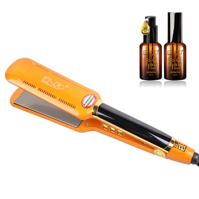 China Hotel ENZO Professional Brand Design Easy Carry Keratin Serum Hair Straighteners Plastic Mount For Salon Travel Home Hairdressing for sale