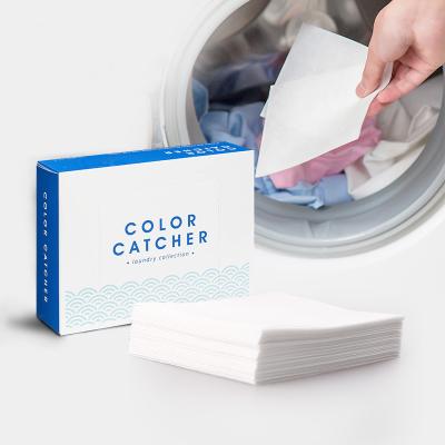 China Wholesale Disposable Washing Machine Stain Remover Dye Trapping Sheet Color Catcher Sheets For Laundry for sale