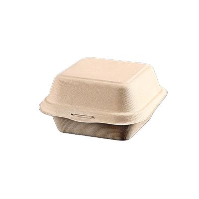 China Modern Biodegradable Disposable Hamburger Food Container Paper Pulp Hamburger Box for sale