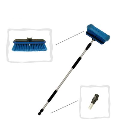 China Durable Long Handle EVA Bristle Cleaning Better Grip Mop Water Flow Car Wash Brush for sale