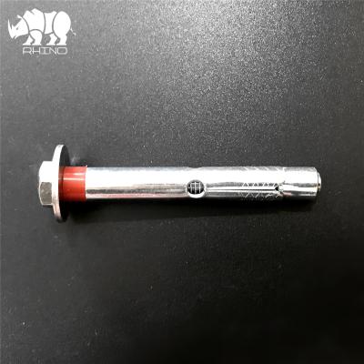 China Building Base Galvanized Expanded With Hex Bolt Joint And Red Plastic Ring Metallic Anchors for sale