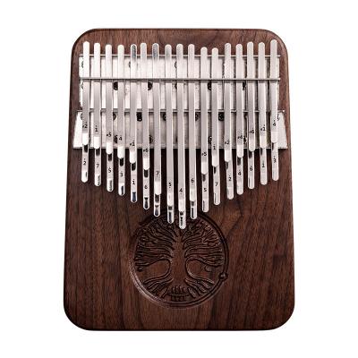 China Musical Instrument American Percussion Kalimba Black Walnut A-34 Key Black Walnut Wooden Drum Kalimba for sale