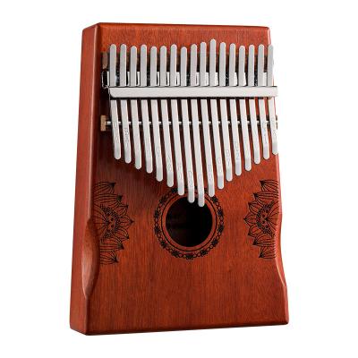 China Mahogany HS-17 Keys Kalimba Bronze Percussion Piano Thumb Musical Instrument Wooden Drum Kalimba for sale