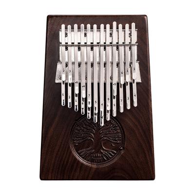 China Musical Instrument American Percussion Kalimba Black Walnut A-24 Key Black Walnut Wooden Drum Kalimba for sale