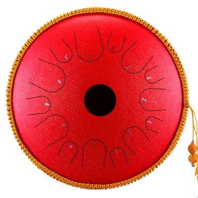 China A-14 steel Copper-bearing note red steel 14 inch-c percussion instrument tongue drum Main-Galaxy handpan musical instruments for sale