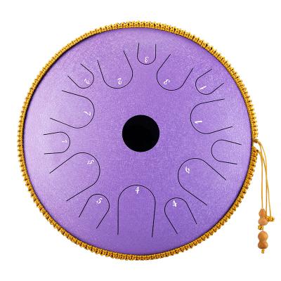 China Copper-bearing A-14 note-14inch-C handpan Main-lavender musical instruments percussion instrument steel tongue drum for sale