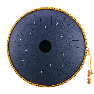 China commander musical instruments percussion instrument blue steel tongue drum 14 Inch-Copper-bearing note-c A-14 steel navy handpan for sale