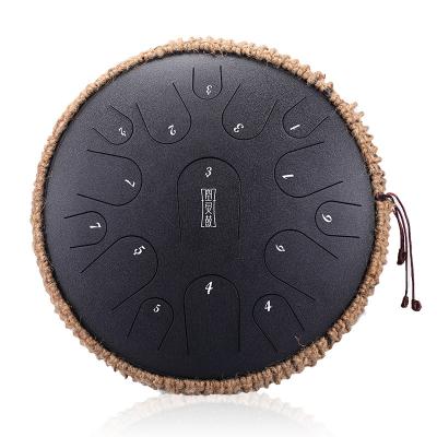 China B-15 Note-13 inch-d Miner-charcoal musical instruments percussion instrument titanium steel tongue drum hand pan handpan for sale