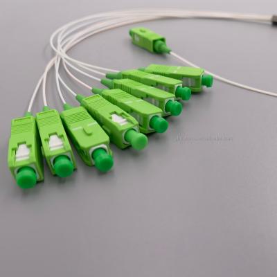 China FTTH 8 Ways SC/APC LSZH PVC Hytrel Single Mode PLC Fiber Optic Splitter for sale