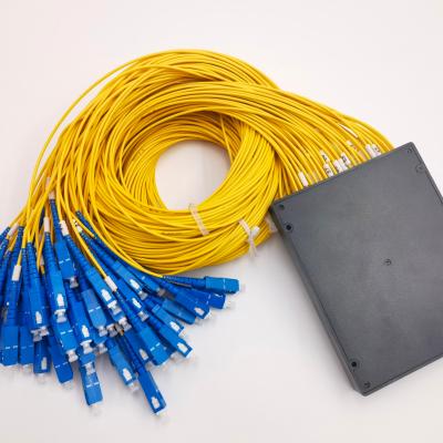 China 1:16 FTTH SC UPC LSZH PVC Hytrel Single Mode Cassette Type Fiber Optic PLC Splitter for sale