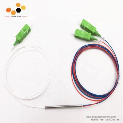 China FTTH OEM 2 Way SC UPC Mini Fused Optical Coupler FBT Splitter Manufacturer for sale