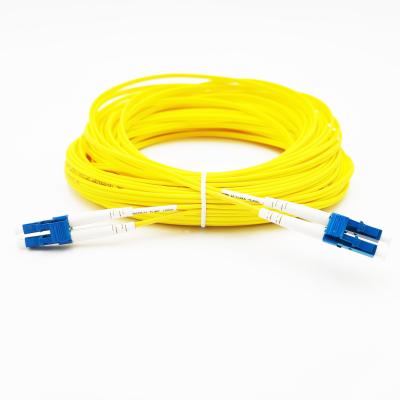 China FTTX Systems 0.9mm G657A LC/UPC Duplex Patch Cord For FTTH Fiber Jumper for sale