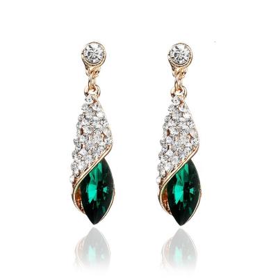 China Women Nickel Free Crystal Water Drop Earrings Jewelry Crystal Rhinestone Dangle Earrings Vintage Wedding Pierced for sale