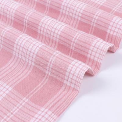 China Good Quality 90GSM Light Weight Shirt Fabric Anti-Static Yarn Dyed Woven Check Linen Fabric For Cotton Shirts for sale