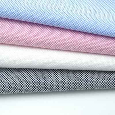 China New Custom Anti Pill Solid Color Fabric 100% Smooth Uniform Polyester Cotton Oxford Shirt Fabric for sale