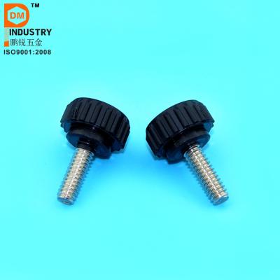 China Stainless Steel Round Head Knurled Screw Plastic Head Thumb Screw for sale