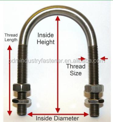 Китай For All Kinds Of M12 Pipe Flange Galvanized Stainless Steel Bent U Bolt продается