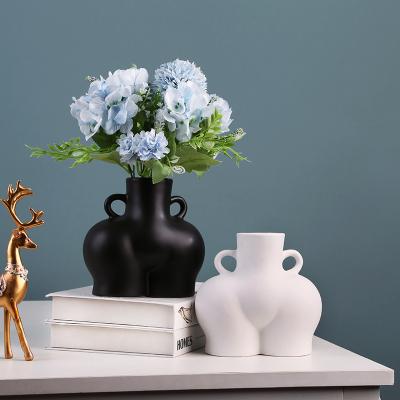 China LIVEFUN Nodic Modern Creative Ceramic Vase Human Body Modeling Nordic Art Vase INS Home Decoration Porcelain Vase Sculpture for sale